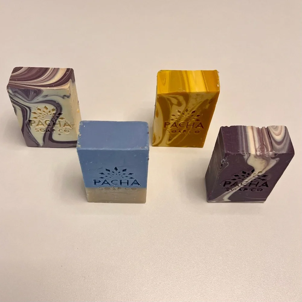 NEW 4 SOAPS FROM PACHA SOAP CO 100% NATURAL ARTISAN EXFOLIATING BARS 4OZ EACH - Picture 4 of 14